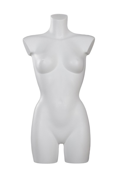 Torso - Dame - 3/4 - Headless - zum Hängen - Weiss (Schwarz / Silber / Hautfarbe)