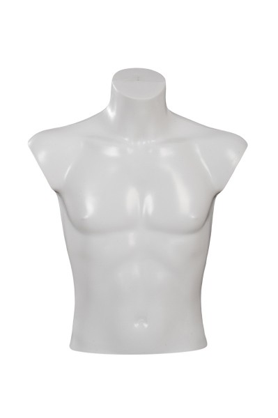 Torso - Herr - 1/2 - Headless - zum Hängen - Weiss (Schwarz / Silber / Hautfarbe)